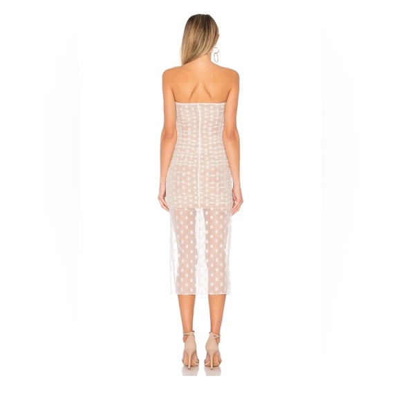 Majorelle mesh polka dot Brady Dress in White size S - Picture 2 of 7